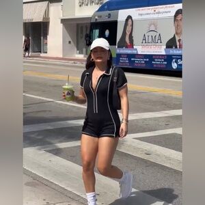 Black Short Sleeve Romper Anthropologie